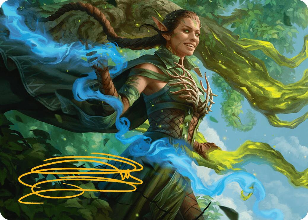 Nissa, Worldsoul Speaker Art Card (Gold-Stamped Signature) [Aetherdrift Art Series] | Fandemonia Ltd