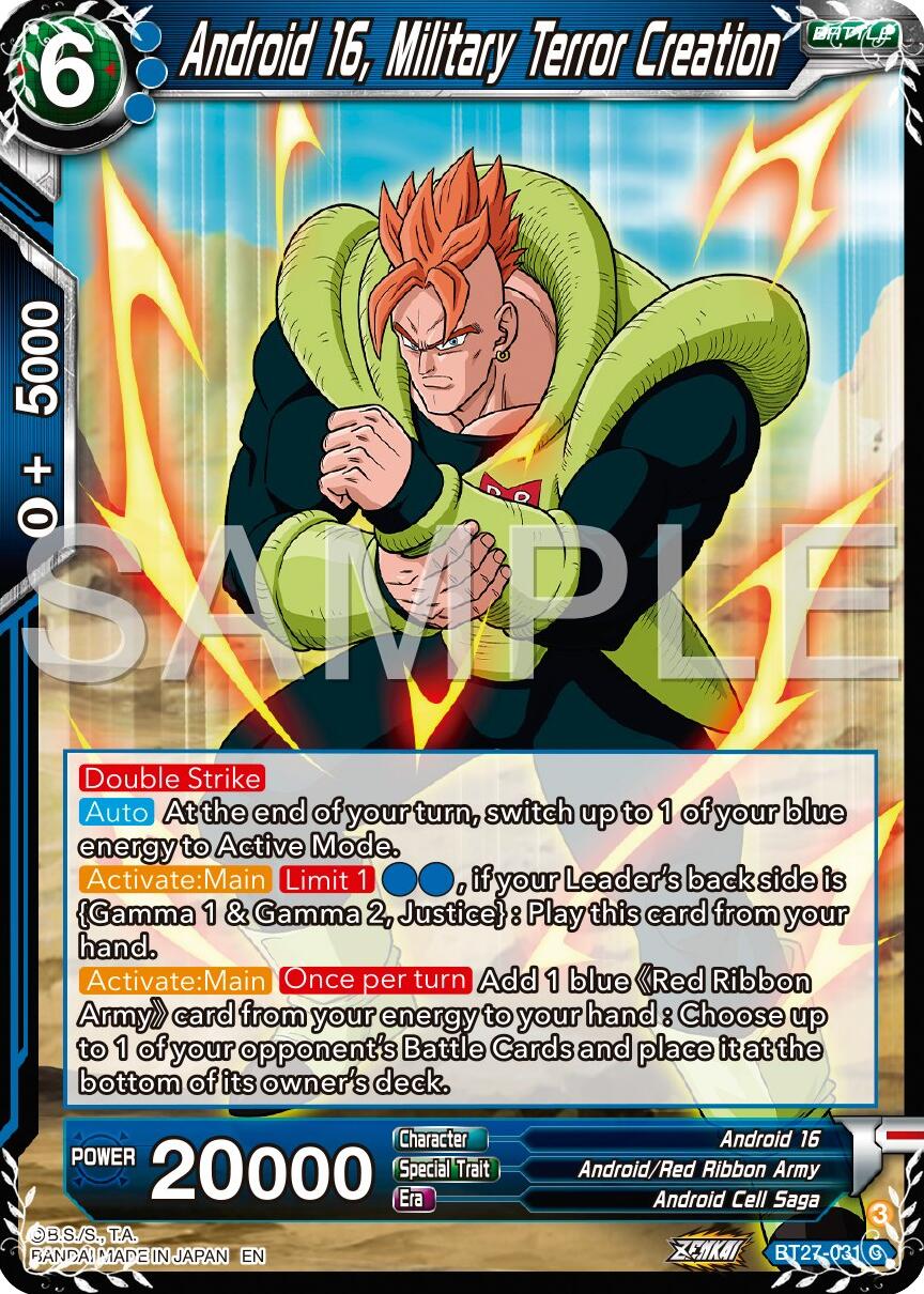 Android 16, Military Terror Creation (BT27-031) [History of Z] | Fandemonia Ltd