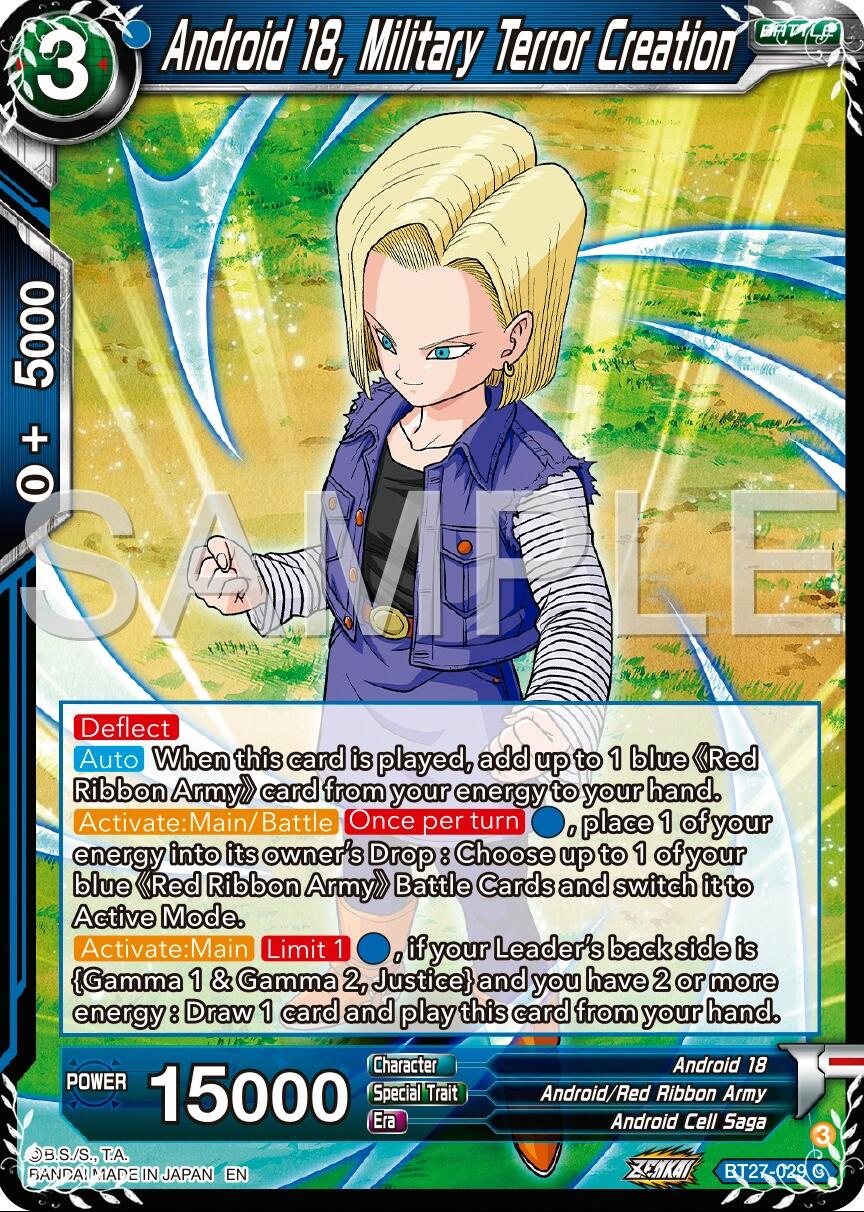 Android 18, Military Terror Creation (BT27-029) [History of Z] | Fandemonia Ltd