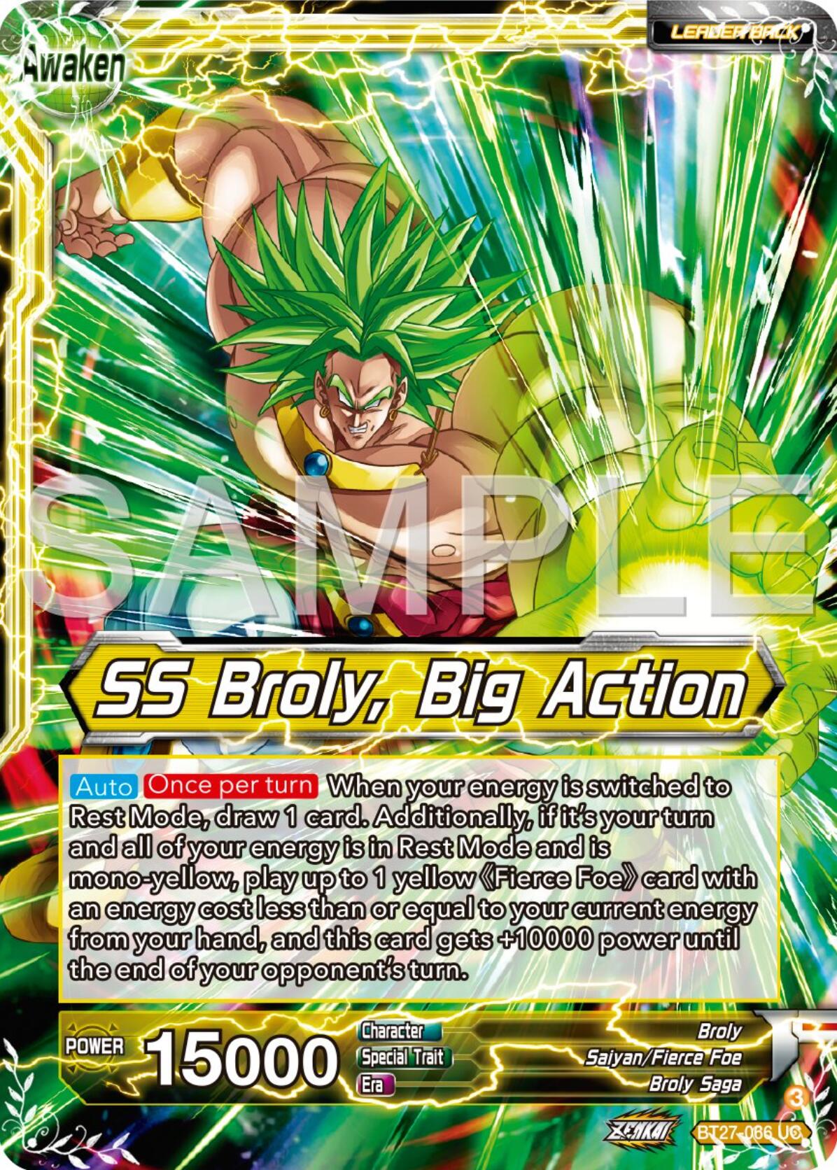 Broly // SS Broly, Big Action (BT27-066) [History of Z] | Fandemonia Ltd