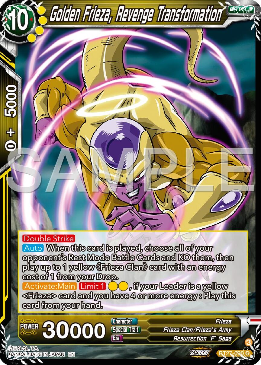 Golden Frieza, Revenge Transtormation (BT27-090) [History of Z] | Fandemonia Ltd