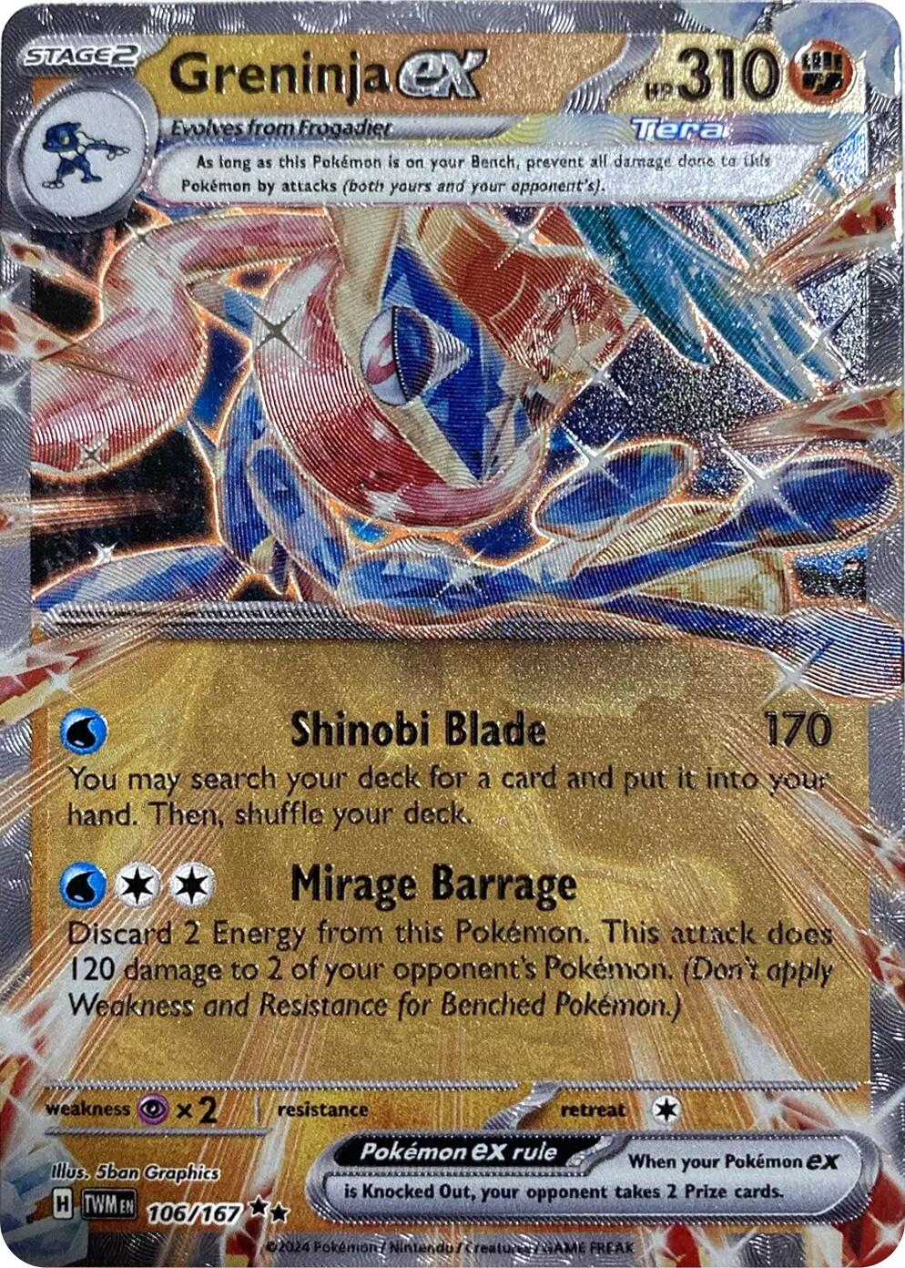 Greninja ex (106/167) (GameStop Metal Card) [Miscellaneous Cards] | Fandemonia Ltd