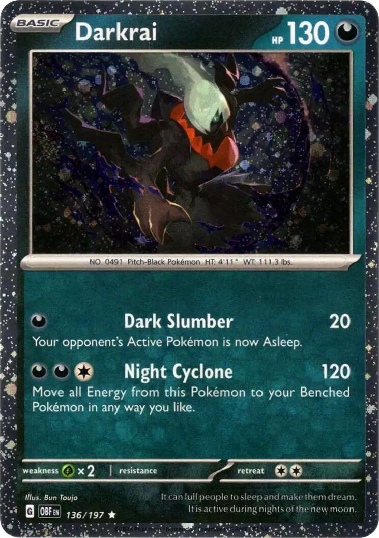 Darkrai (136/197) (Cosmos Holo) [Scarlet & Violet: Obsidian Flames] | Fandemonia Ltd