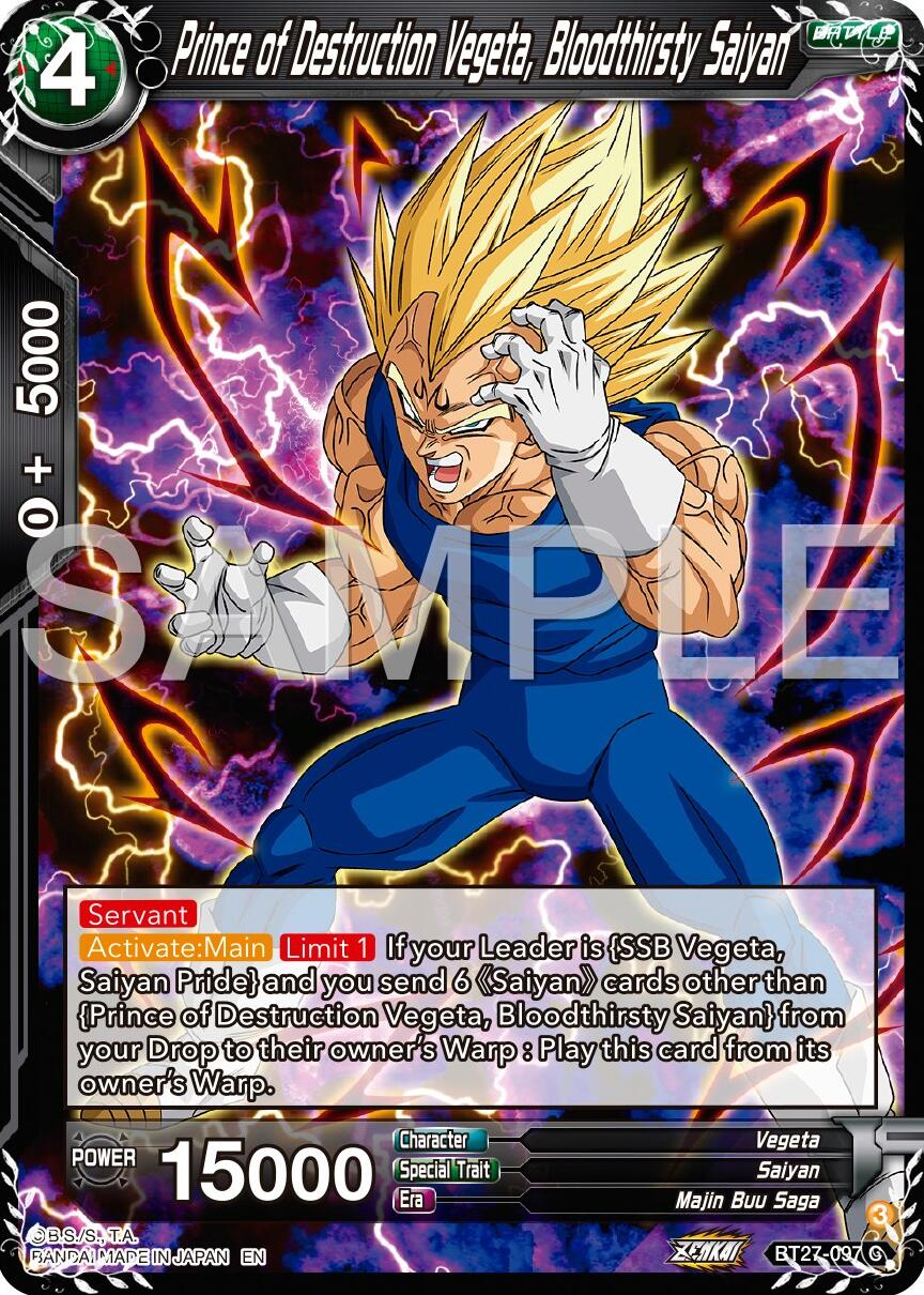 Prince of Destruction Vegeta, Bloodthirsty Saiyan (BT27-097) [History of Z] | Fandemonia Ltd