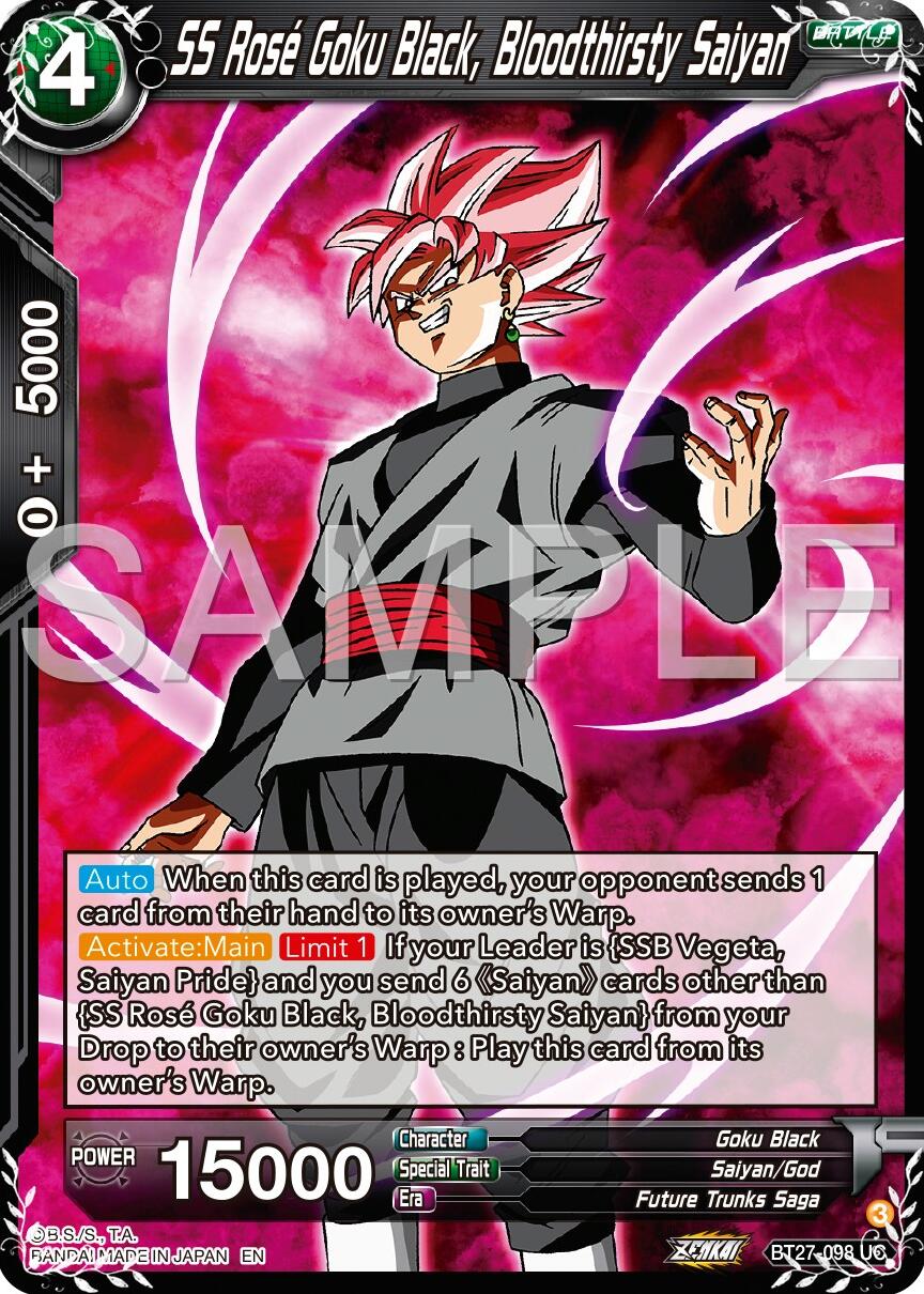 SS Rose Goku Black, Bloodthisty Saiyan (BT27-098) [History of Z] | Fandemonia Ltd