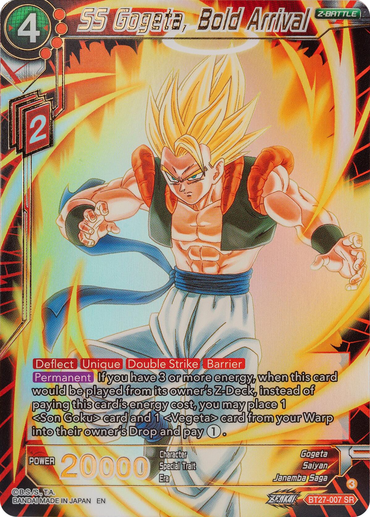 SS Gogeta, Bold Arrival (BT27-007) [History of Z] | Fandemonia Ltd