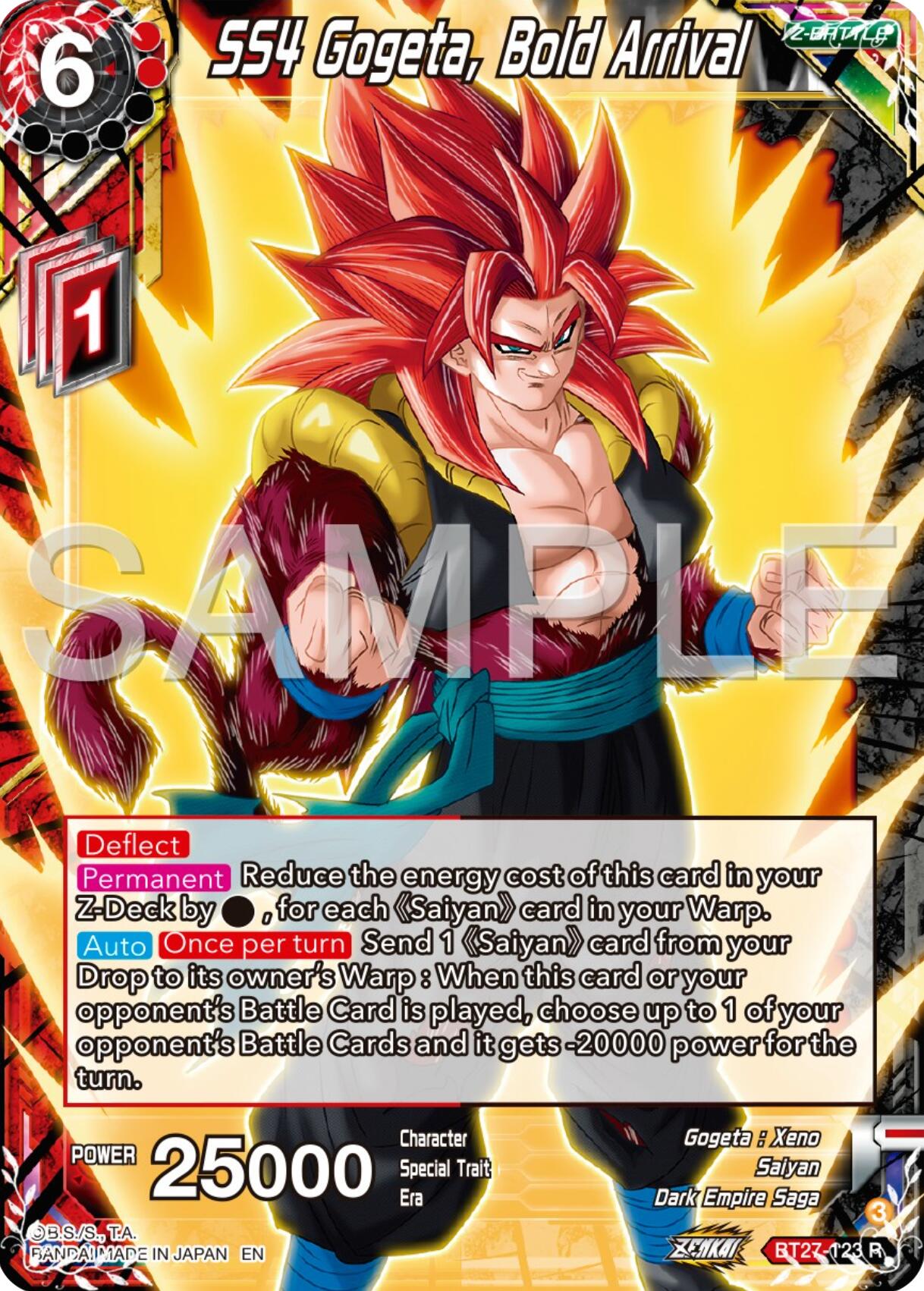 SS4 Gogeta, Bold Arrival (BT27-123) [History of Z] | Fandemonia Ltd