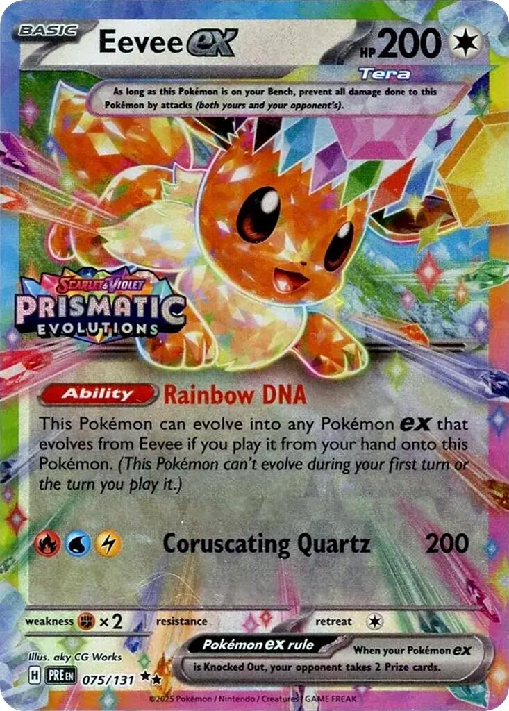 Eevee ex (075/131) (Prismatic Evolutions Stamp) [Scarlet & Violet: Prismatic Evolutions] | Fandemonia Ltd