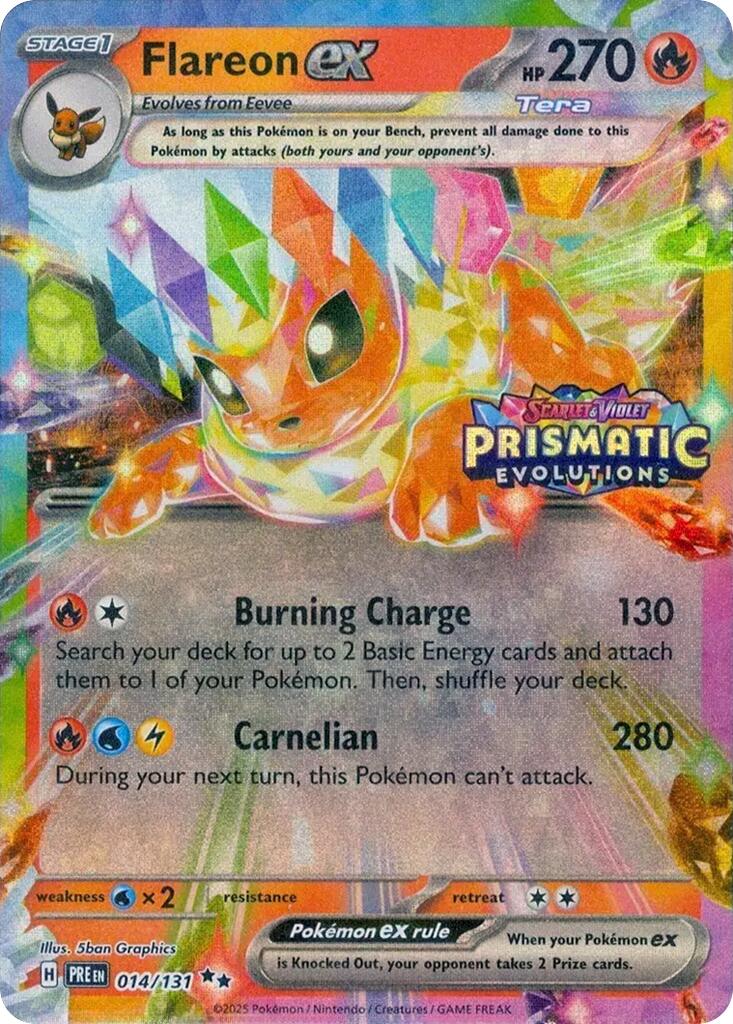 Flareon ex (014/131) (Prismatic Evolutions Stamp) [Scarlet & Violet: Prismatic Evolutions] | Fandemonia Ltd