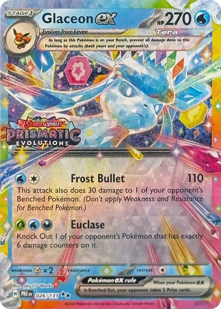 Glaceon ex (026/131) (Prismatic Evolutions Stamp) [Scarlet & Violet: Prismatic Evolutions] | Fandemonia Ltd