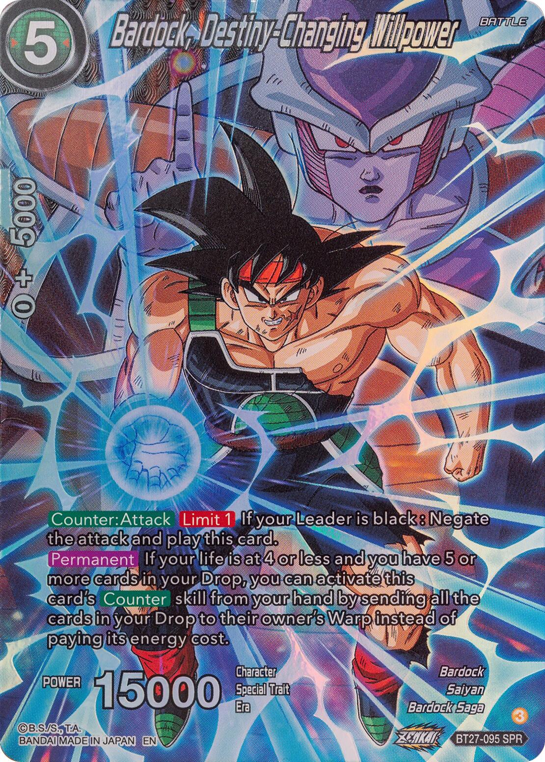 Bardock, Destiny-Changing Willpower (SPR) (BT27-095) [History of Z] | Fandemonia Ltd