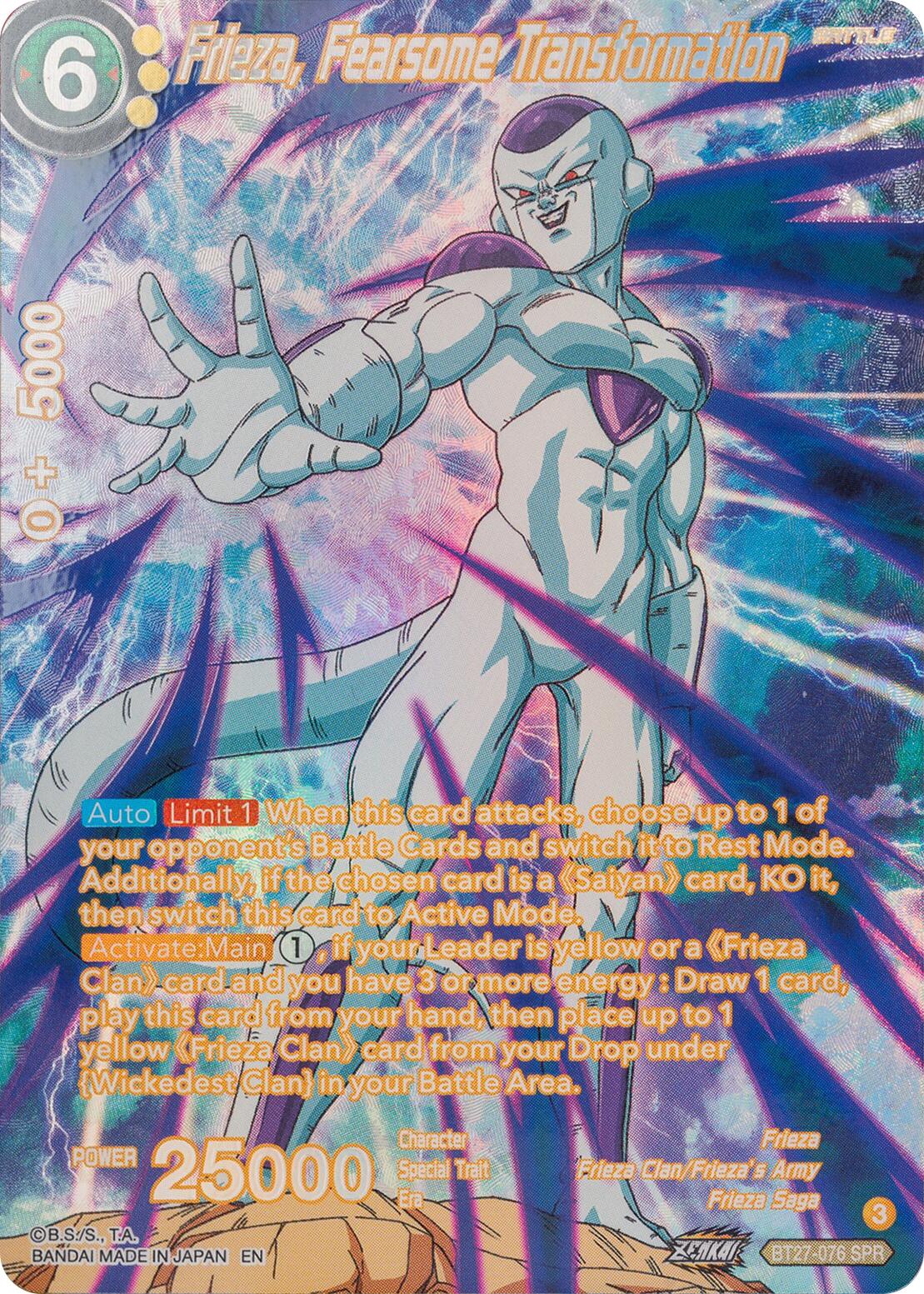 Frieza, Fearsome Transformation (SPR) (BT27-076) [History of Z] | Fandemonia Ltd