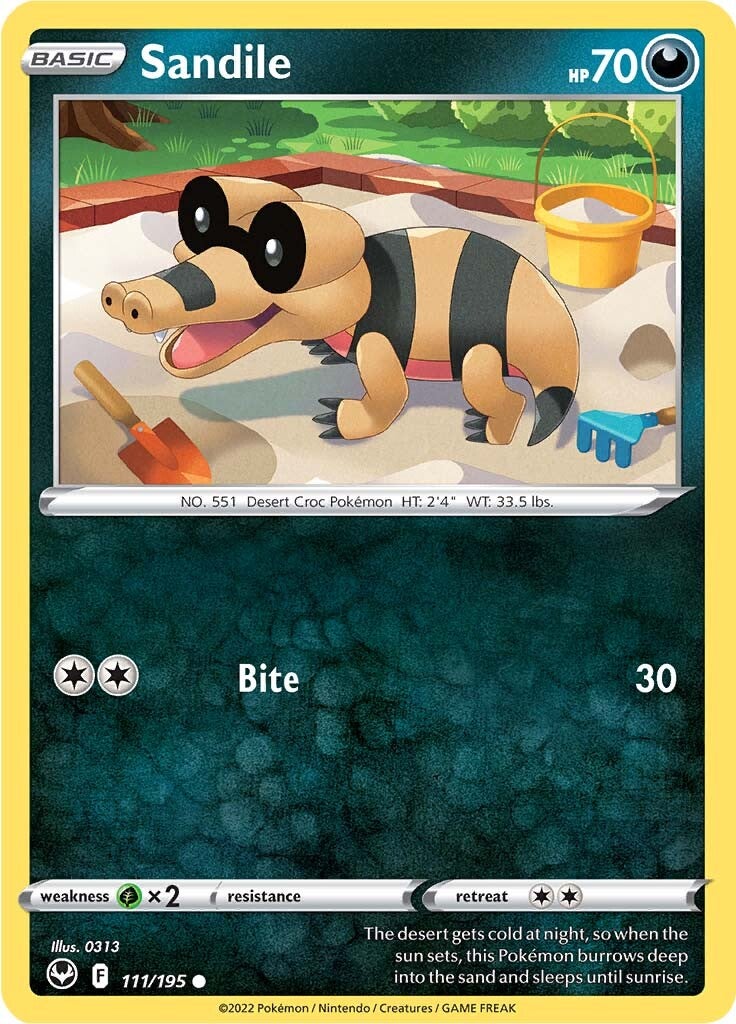 Sandile (111/195) [Sword & Shield: Silver Tempest] | Fandemonia Ltd