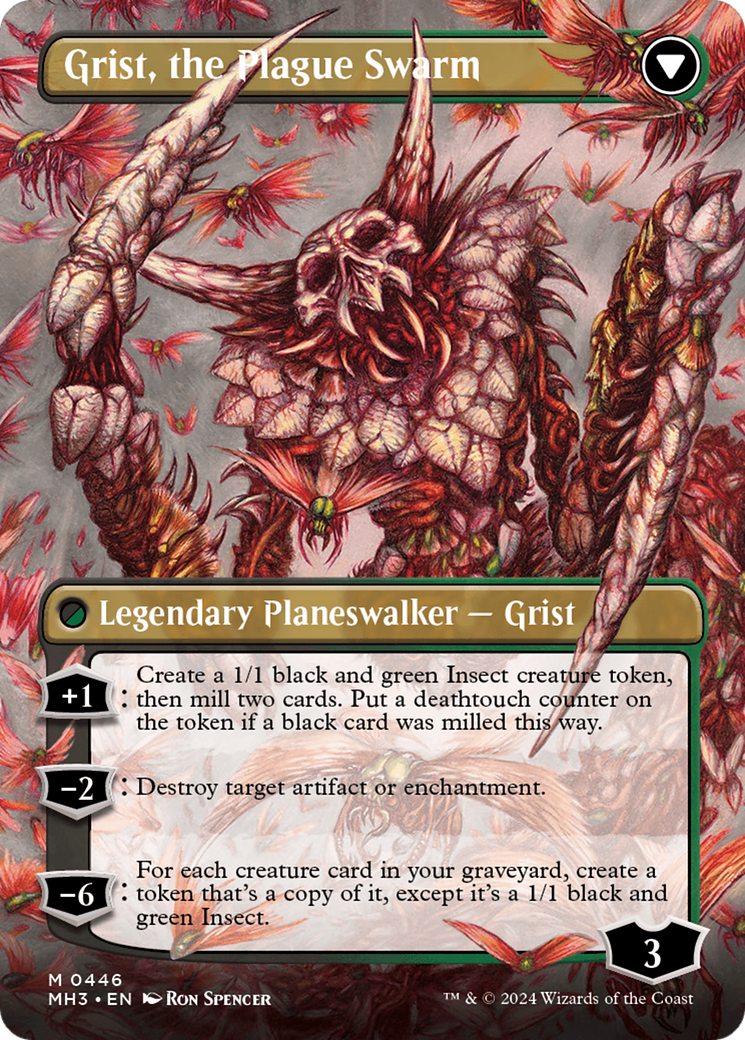 Grist, Voracious Larva // Grist, the Plague Swarm (Borderless) [Modern Horizons 3] | Fandemonia Ltd