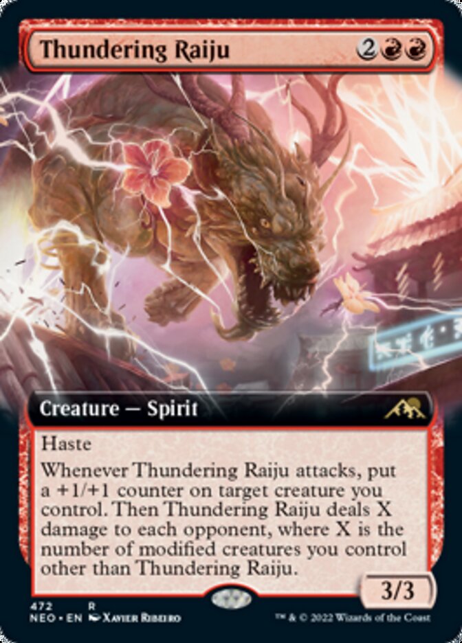 Thundering Raiju (Extended Art) [Kamigawa: Neon Dynasty] | Fandemonia Ltd