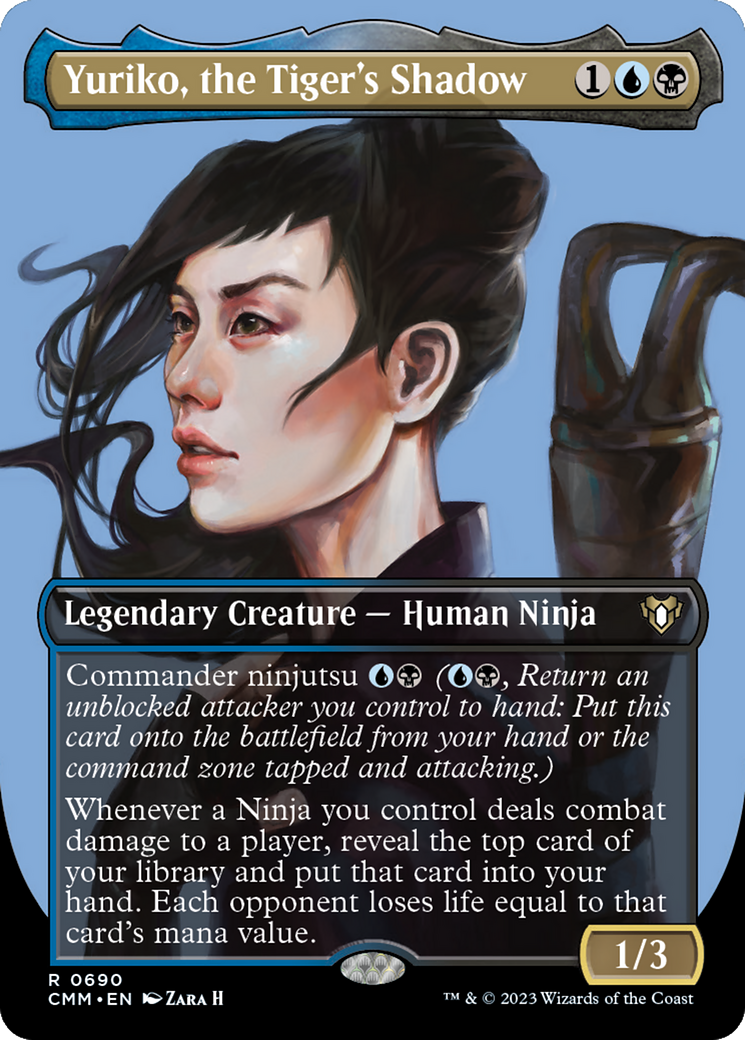 Yuriko, the Tiger's Shadow (Borderless Profile) [Commander Masters] | Fandemonia Ltd