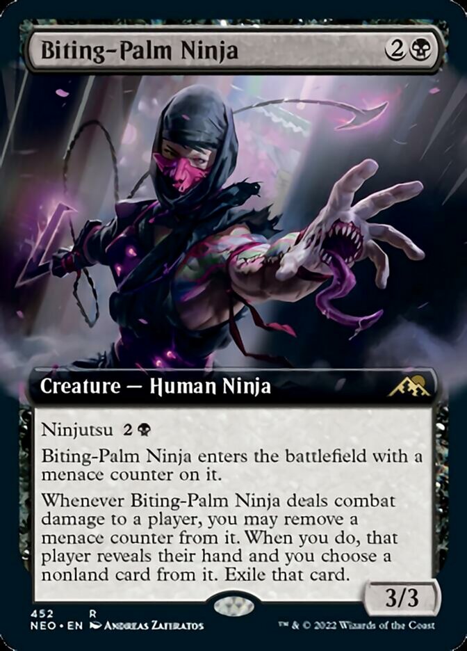 Biting-Palm Ninja (Extended Art) [Kamigawa: Neon Dynasty] | Fandemonia Ltd