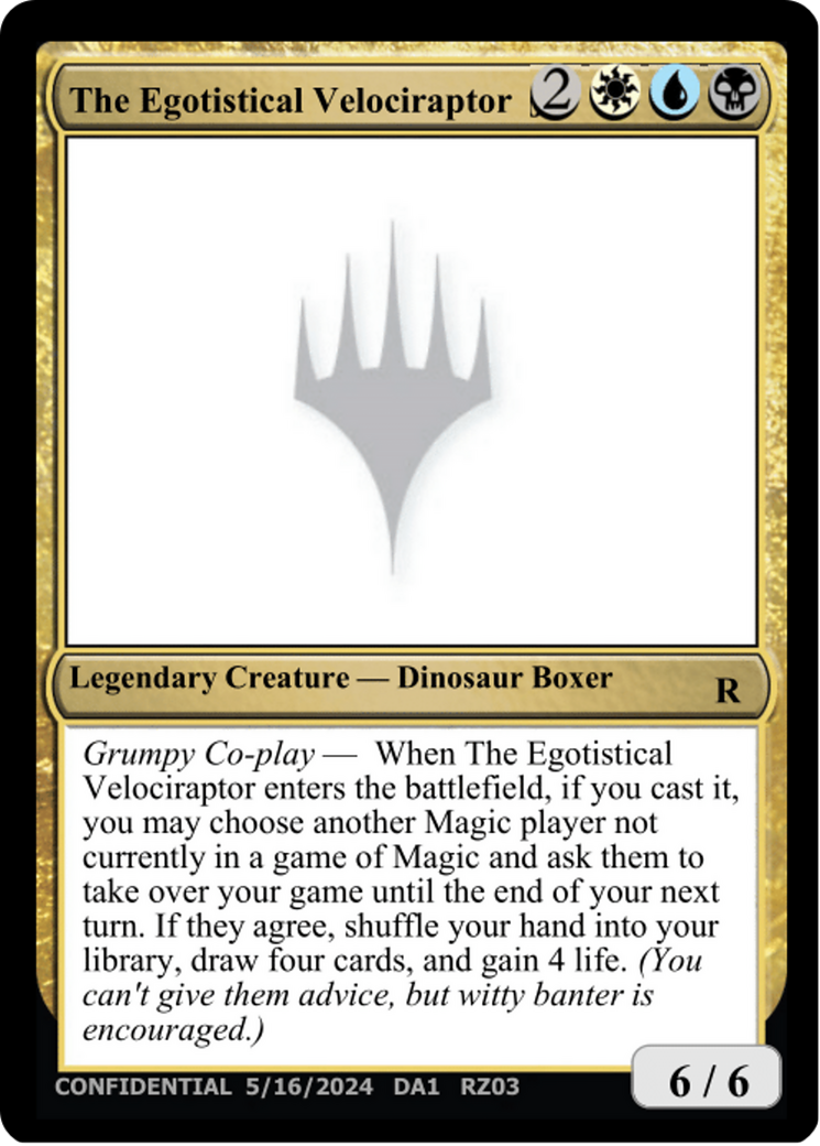 The Egotistical Velociraptor [Mystery Booster 2 Playtest Cards] | Fandemonia Ltd