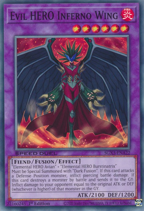 Evil HERO Inferno Wing [SGX3-ENA22] Common | Fandemonia Ltd