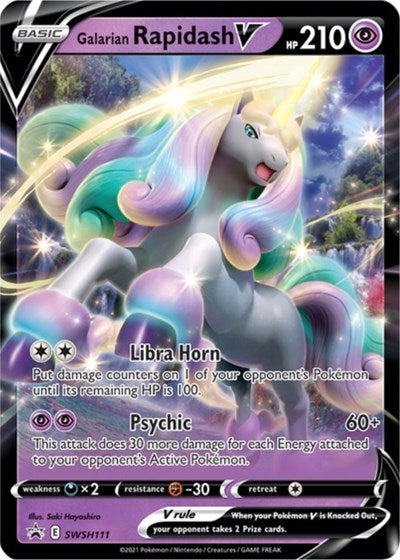 Galarian Rapidash V (SWSH111) (Jumbo Card) [Sword & Shield: Black Star Promos] | Fandemonia Ltd