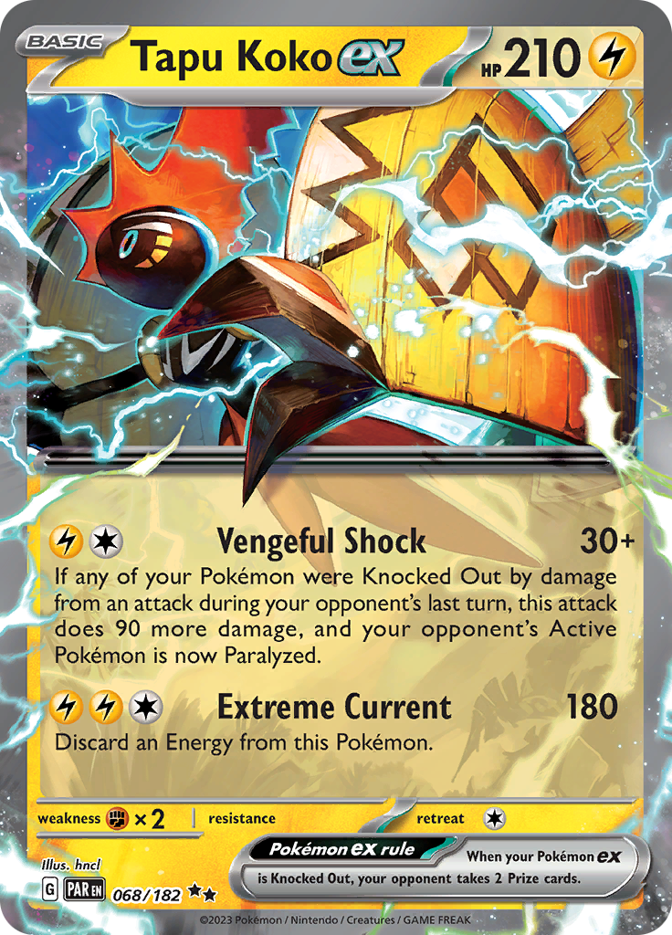 Tapu Koko ex (068/182) [Scarlet & Violet: Paradox Rift] | Fandemonia Ltd