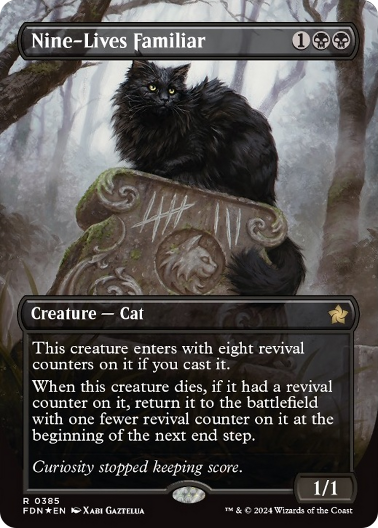 Nine-Lives Familiar (Borderless Mana Foil) [Foundations] | Fandemonia Ltd