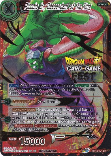 Piccolo Jr., Descendant of the King (Card Game Fest 2022) (BT12-004) [Tournament Promotion Cards] | Fandemonia Ltd