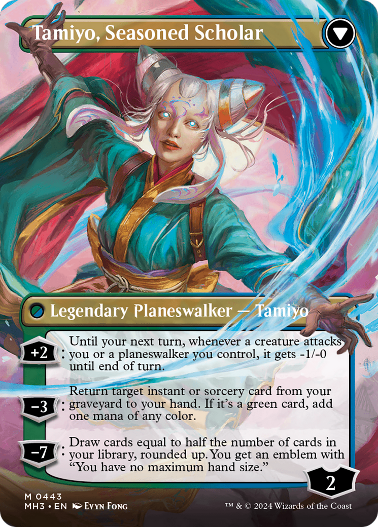 Tamiyo, Inquisitive Student // Tamiyo, Seasoned Scholar (Borderless) [Modern Horizons 3] | Fandemonia Ltd