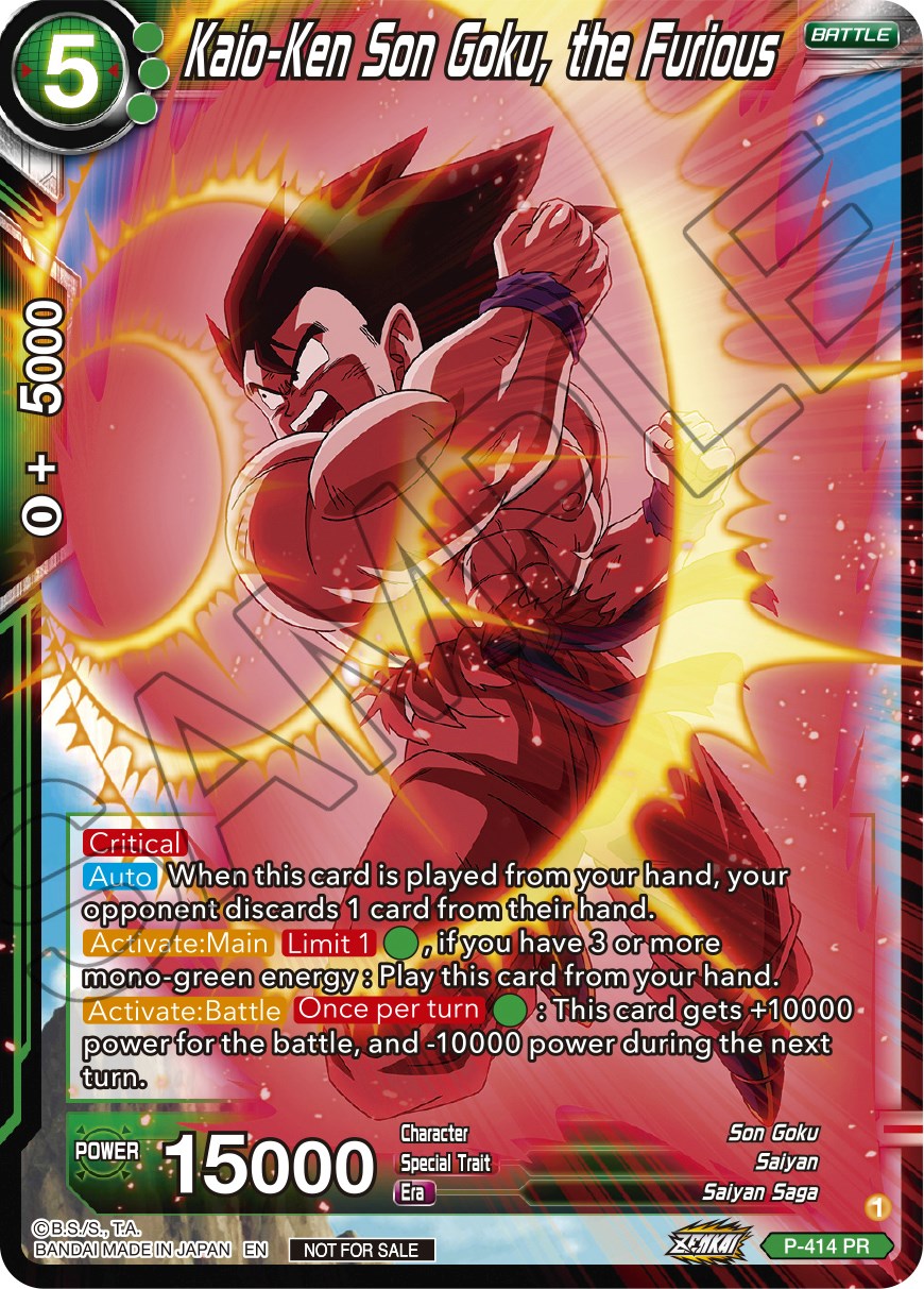 Kaio-Ken Son Goku, the Furious (Zenkai Series Tournament Pack Vol.1) (P-414) [Tournament Promotion Cards] | Fandemonia Ltd