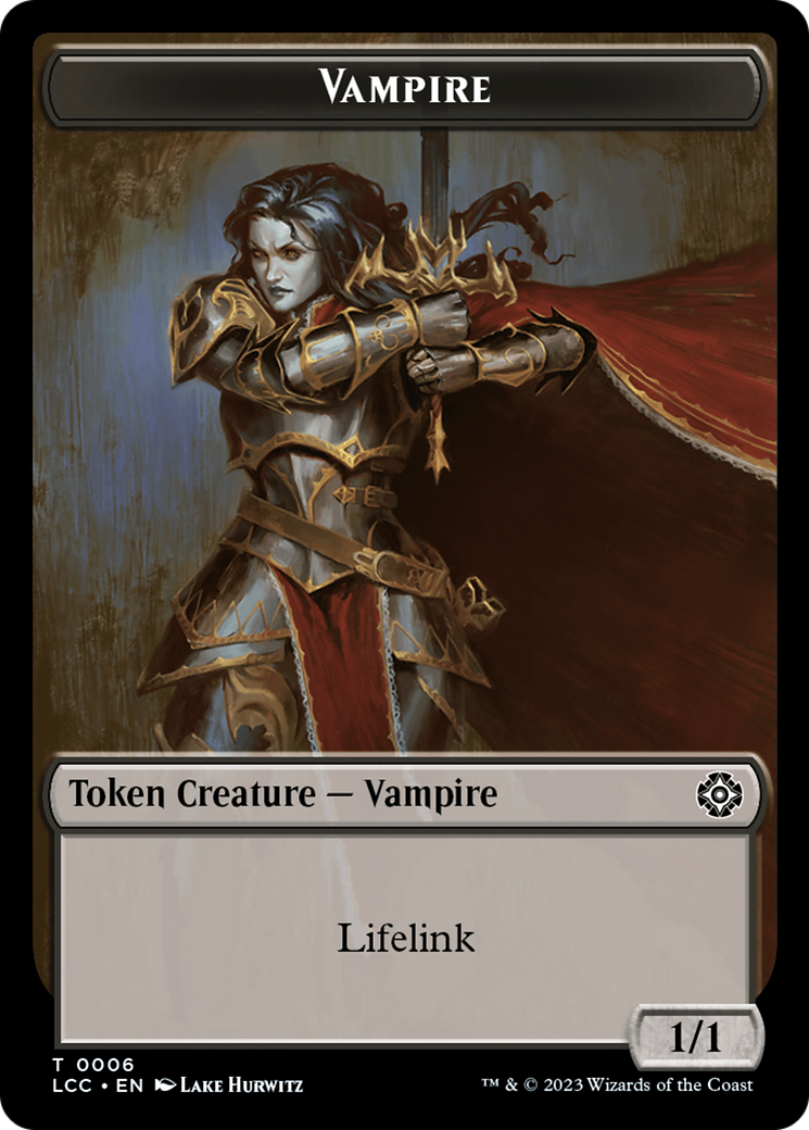 Vampire (0006) // Vampire Demon Double-Sided Token [The Lost Caverns of Ixalan Commander Tokens] | Fandemonia Ltd