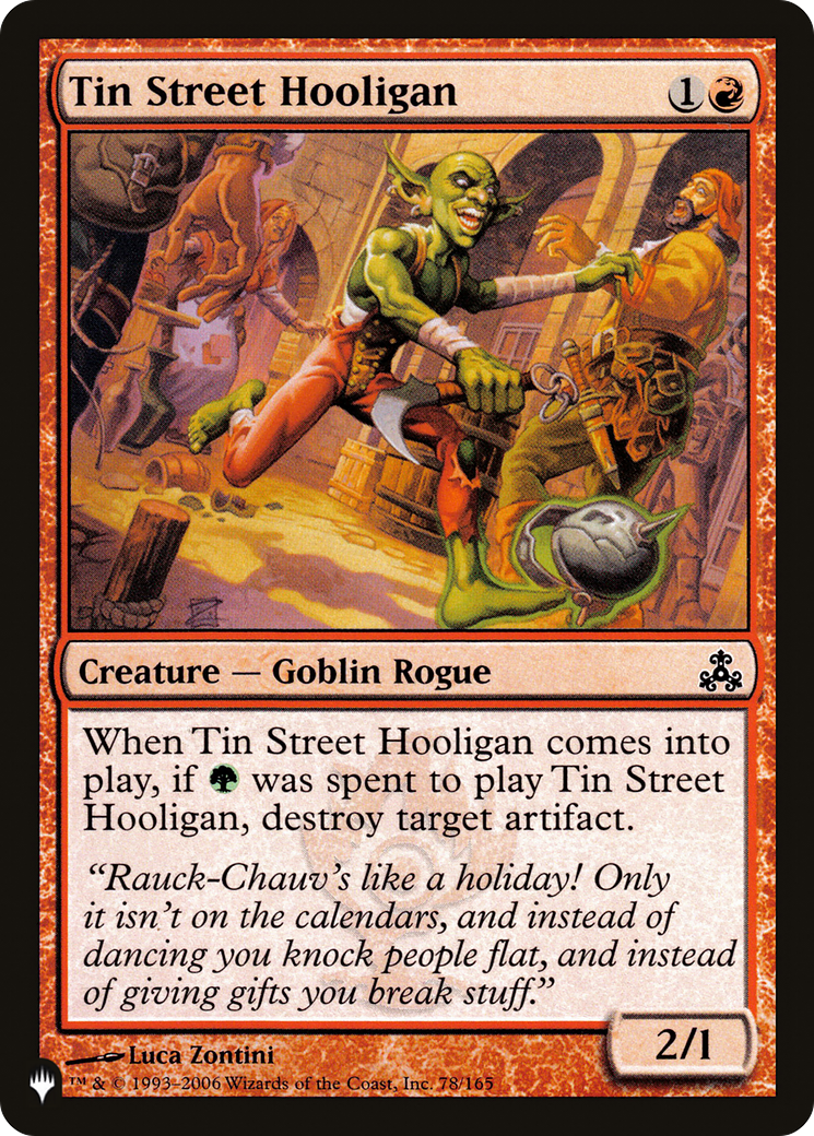 Tin Street Hooligan [The List] | Fandemonia Ltd