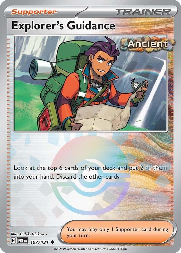 Explorer's Guidance (107/131) (Poke Ball Pattern) [Scarlet & Violet: Prismatic Evolutions] | Fandemonia Ltd