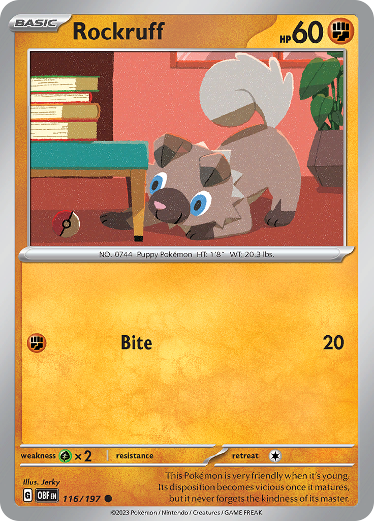 Rockruff (116/197) [Scarlet & Violet: Obsidian Flames] | Fandemonia Ltd