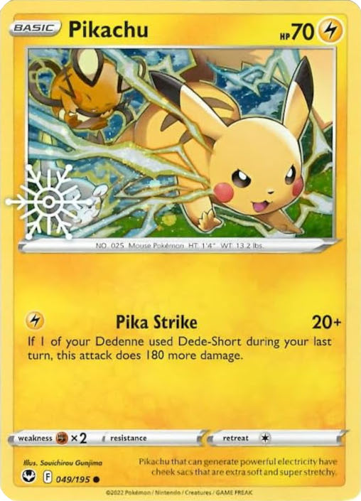 Pikachu (049/195) (Holiday Calendar) [Sword & Shield: Silver Tempest] | Fandemonia Ltd