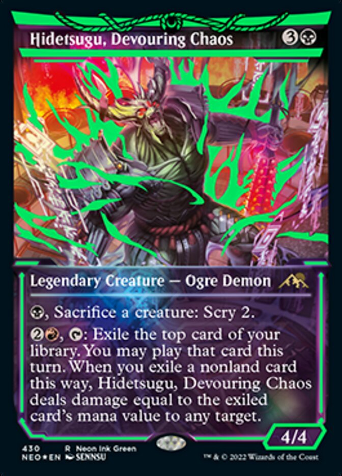 Hidetsugu, Devouring Chaos (Neon Ink Green) [Kamigawa: Neon Dynasty] | Fandemonia Ltd