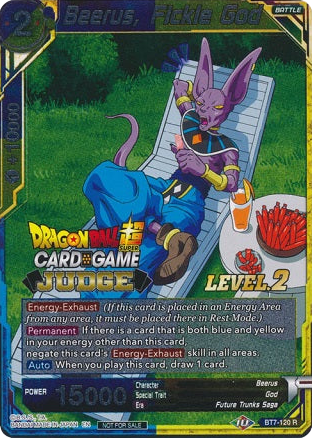 Beerus, Fickle God (Level 2) (BT7-120) [Judge Promotion Cards] | Fandemonia Ltd