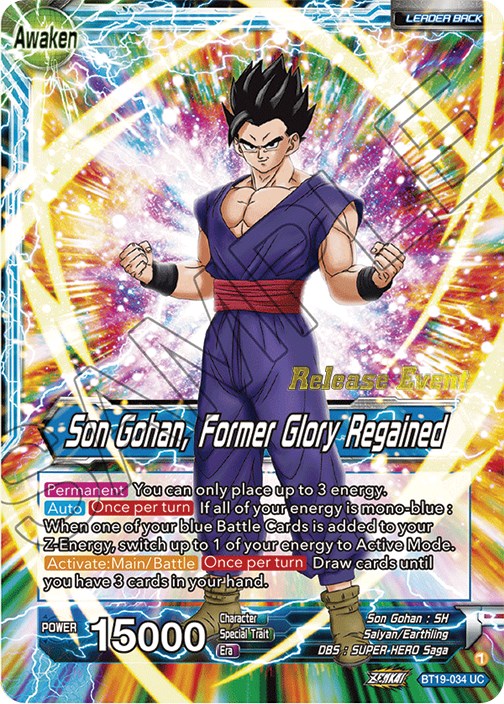 Son Gohan // Son Gohan, Former Glory Regained (Fighter's Ambition Holiday Pack) (BT19-034) [Tournament Promotion Cards] | Fandemonia Ltd