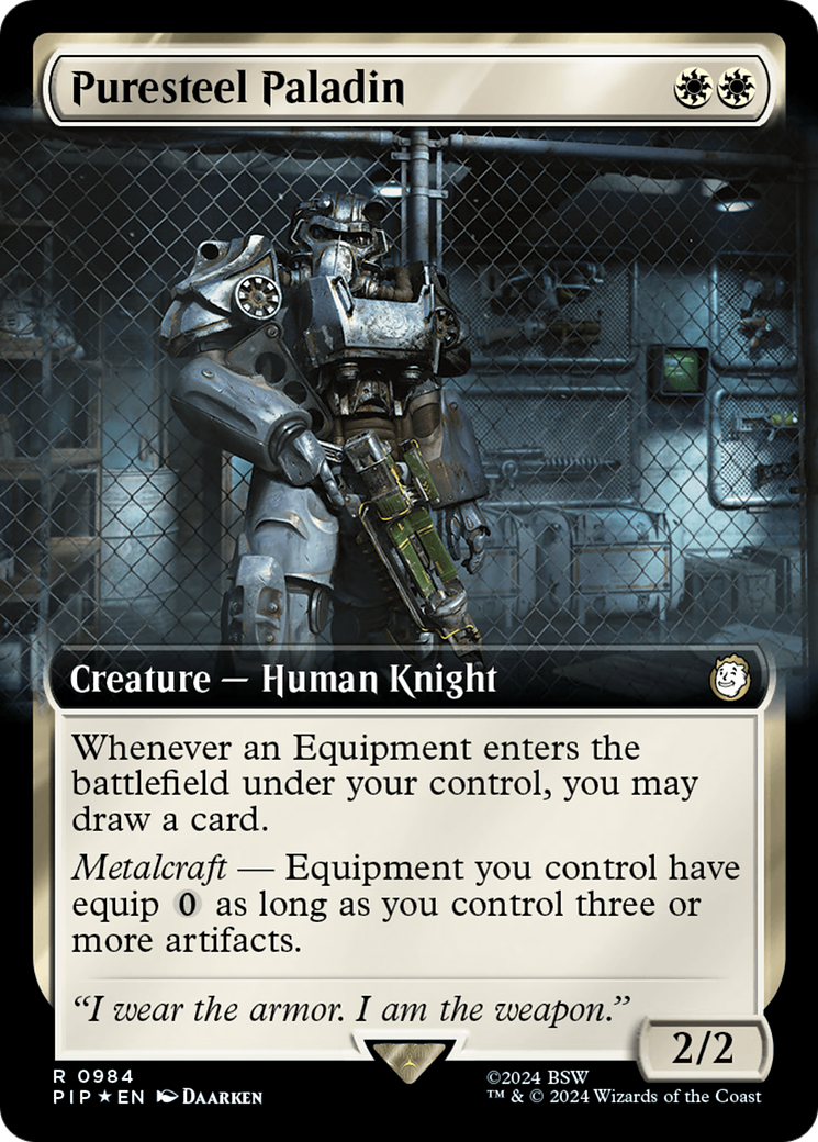 Puresteel Paladin (Extended Art) (Surge Foil) [Fallout] | Fandemonia Ltd