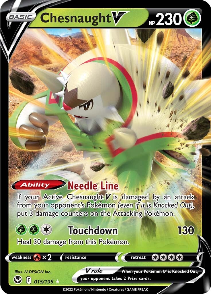 Chesnaught V (015/195) [Sword & Shield: Silver Tempest] | Fandemonia Ltd