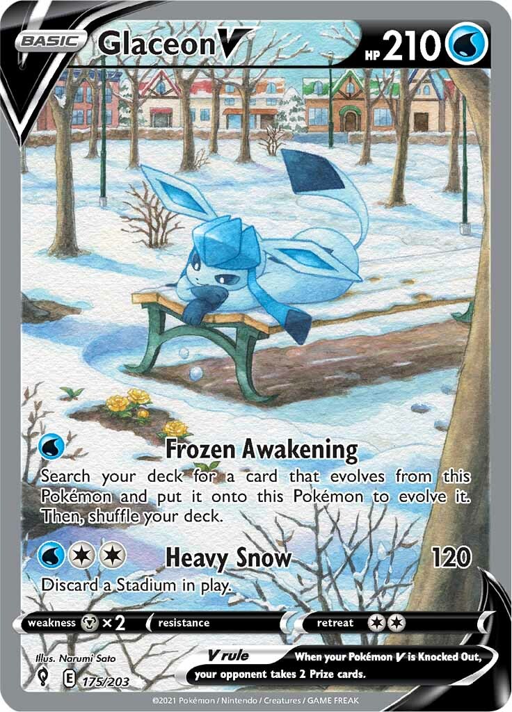 Glaceon V (175/203) [Sword & Shield: Evolving Skies] | Fandemonia Ltd