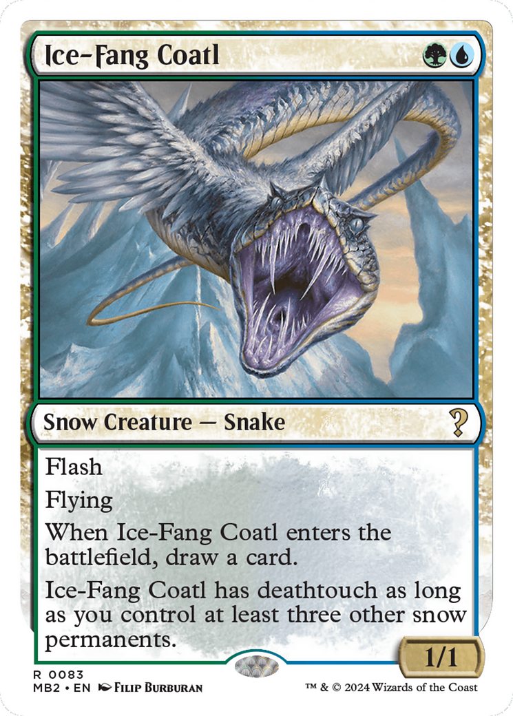 Ice-Fang Coatl (White Border) [Mystery Booster 2] | Fandemonia Ltd