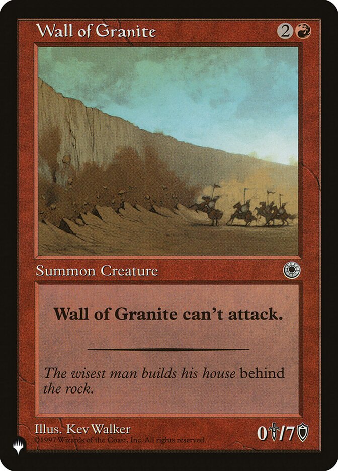 Wall of Granite [The List] | Fandemonia Ltd