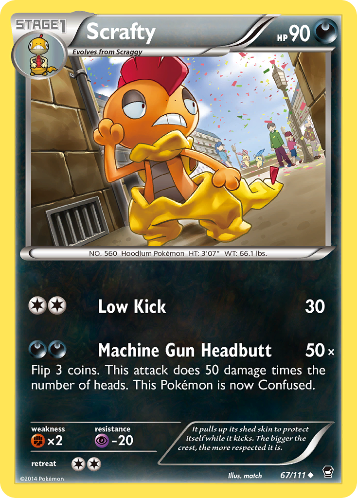 Scrafty (67/111) [XY: Furious Fists] | Fandemonia Ltd