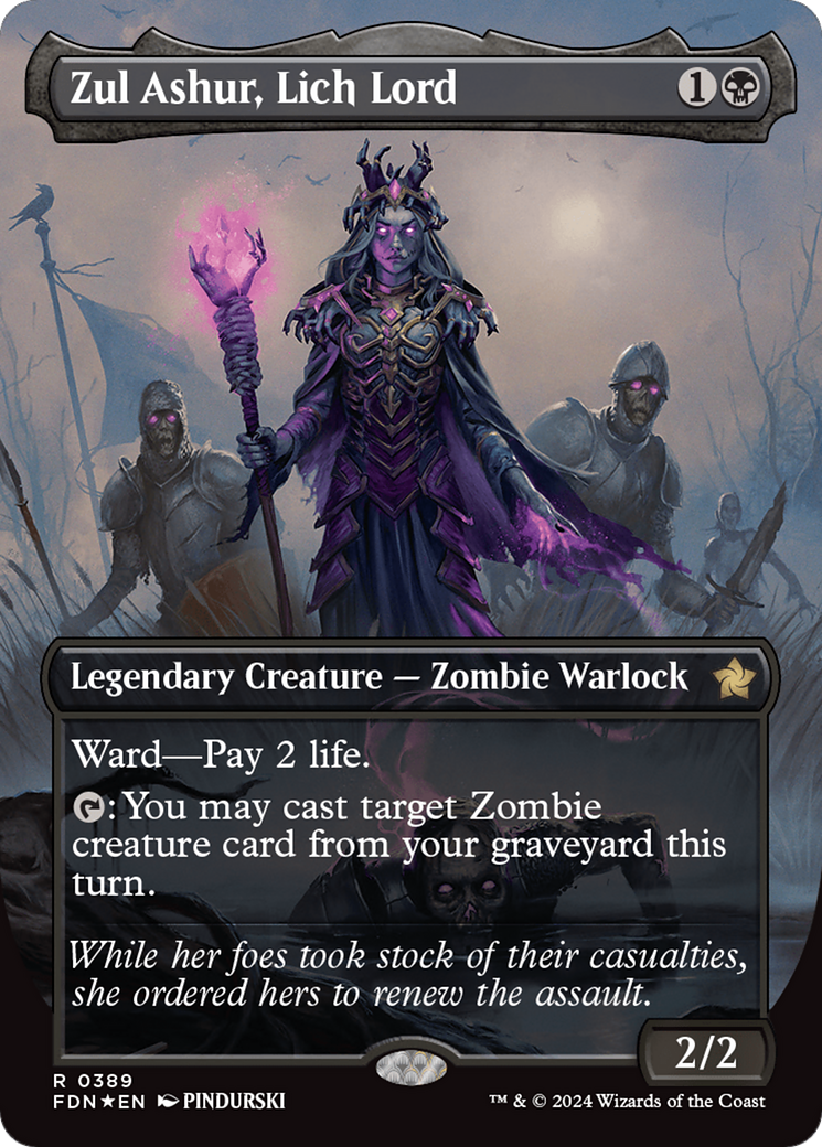 Zul Ashur, Lich Lord (Borderless) (Mana Foil) [Foundations] | Fandemonia Ltd