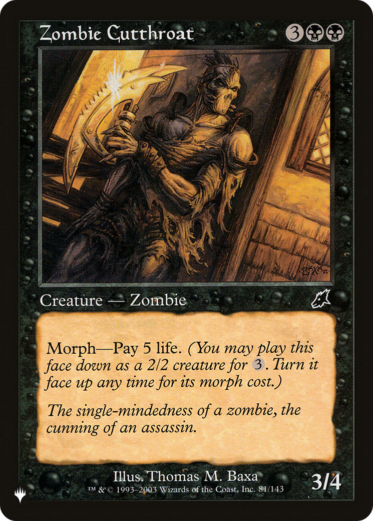 Zombie Cutthroat [The List Reprints] | Fandemonia Ltd