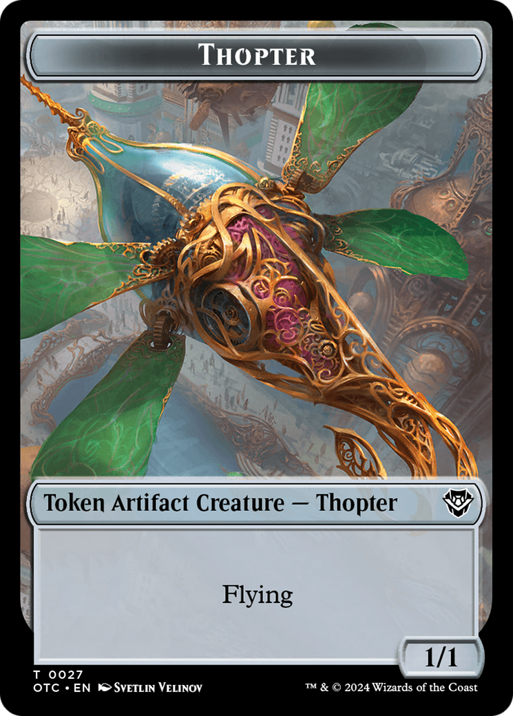 Thopter // Treasure Double-Sided Token [Outlaws of Thunder Junction Commander Tokens] | Fandemonia Ltd