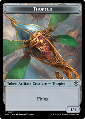 Thopter // Manifest Double-Sided Token [Outlaws of Thunder Junction Commander Tokens] | Fandemonia Ltd