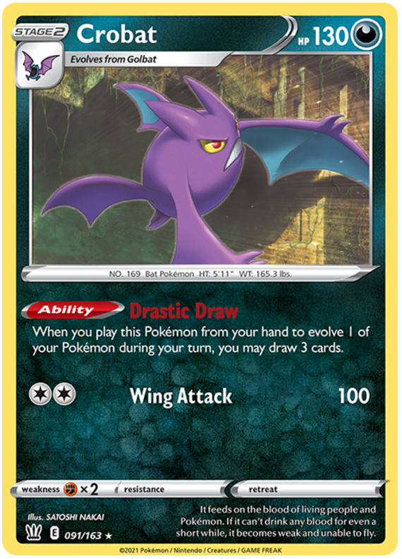 Crobat (091/163) (Theme Deck Exclusive) [Sword & Shield: Battle Styles] | Fandemonia Ltd