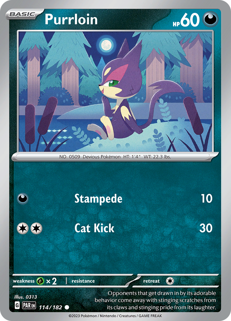 Purrloin (114/182) [Scarlet & Violet: Paradox Rift] | Fandemonia Ltd