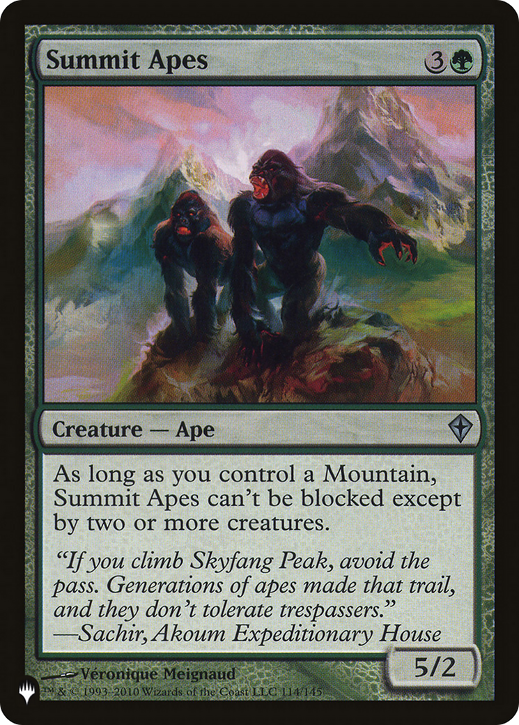 Summit Apes [The List] | Fandemonia Ltd